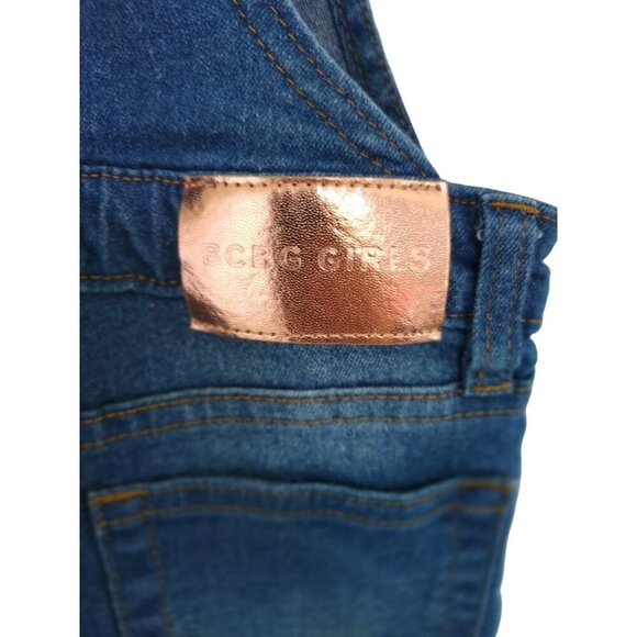 BCBG Girls 6X Denim Overalls With Distressed Detailing & Frayed Hem, NWOT - Picture 6 of 10
